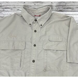 VF Solutions Boy Scout Mens XL Shirt Beige Short Sleeve Vented Button Up BSA